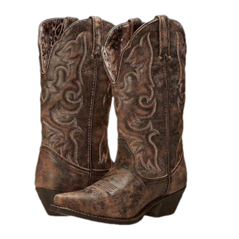 LAREDO Women's Access Western Boots Size 9 1/2W Extended Calf Snip Toe NWOB